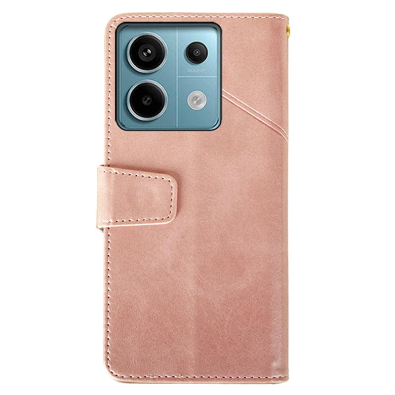IDEWEI For Xiaomi Redmi Note 13 Pro 5G / Poco X6 5G PU Leather Wallet Case Calf Texture Flip Phone Cover - Pink