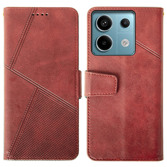 IDEWEI For Xiaomi Redmi Note 13 Pro 5G / Poco X6 5G PU Leather Wallet Case Calf Texture Flip Phone Cover - Red