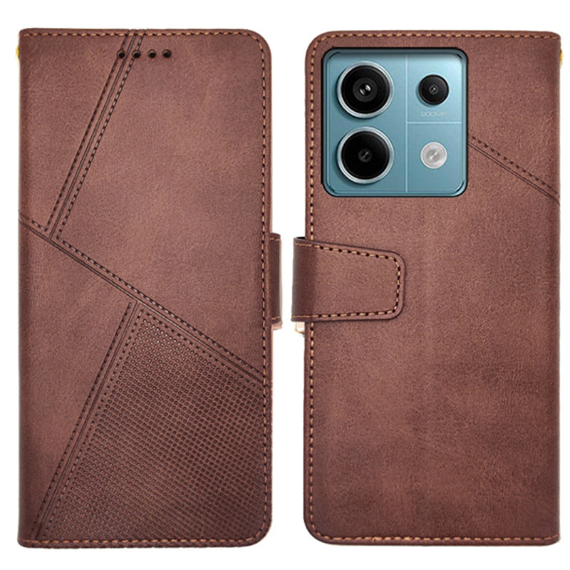 IDEWEI For Xiaomi Redmi Note 13 Pro 5G / Poco X6 5G PU Leather Wallet Case Calf Texture Flip Phone Cover - Brown