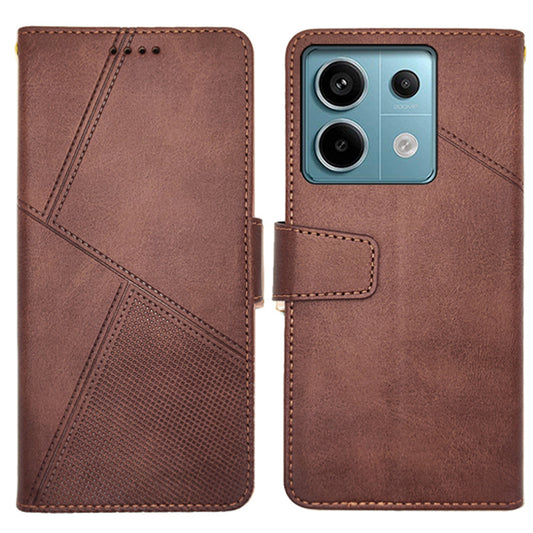 IDEWEI For Xiaomi Redmi Note 13 Pro 5G / Poco X6 5G PU Leather Wallet Case Calf Texture Flip Phone Cover - Brown