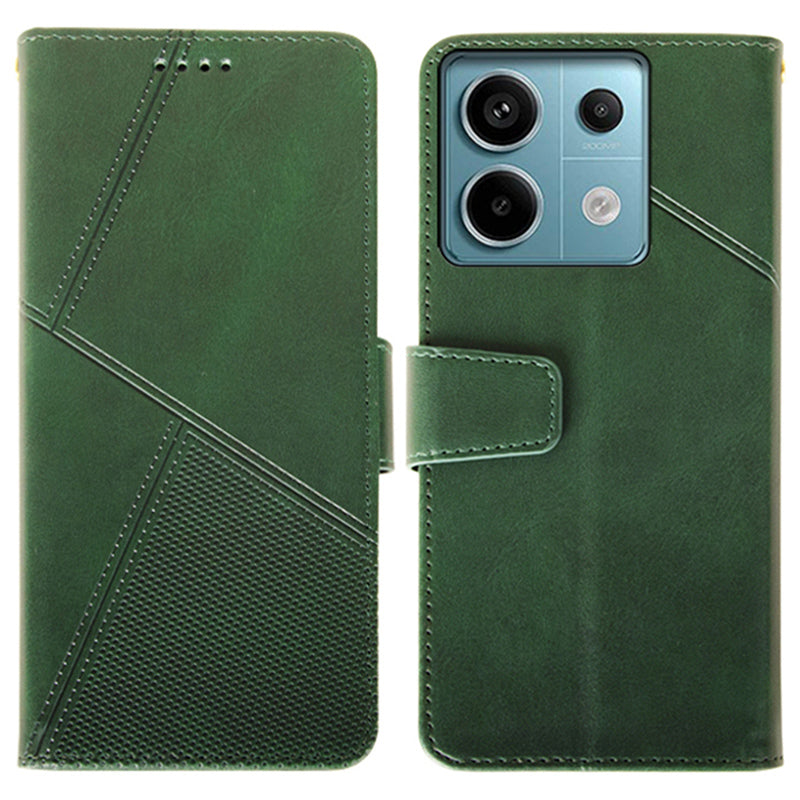 IDEWEI For Xiaomi Redmi Note 13 Pro 5G / Poco X6 5G PU Leather Wallet Case Calf Texture Flip Phone Cover - Green