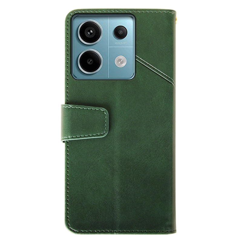 IDEWEI For Xiaomi Redmi Note 13 Pro 5G / Poco X6 5G PU Leather Wallet Case Calf Texture Flip Phone Cover - Green