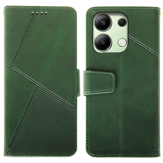 IDEWEI For Xiaomi Redmi Note 13 4G Case Calf Texture Leather Phone Stand Cover - Green