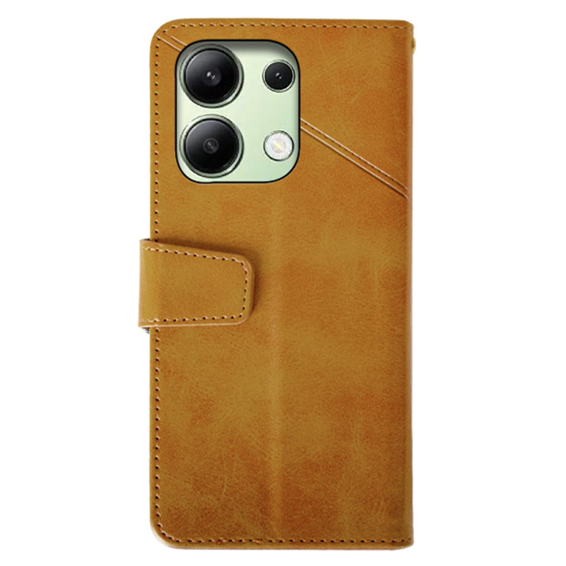 IDEWEI For Xiaomi Redmi Note 13 4G Case Calf Texture Leather Phone Stand Cover - Orange