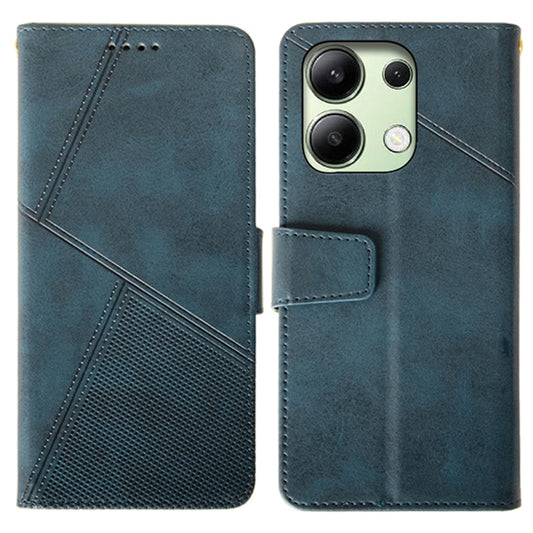 IDEWEI For Xiaomi Redmi Note 13 4G Case Calf Texture Leather Phone Stand Cover - Blue