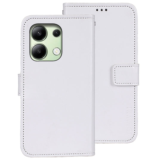 IDEWEI For Xiaomi Redmi Note 13 4G Case Crazy Horse Texture Cover with Magnetic Clasp - White