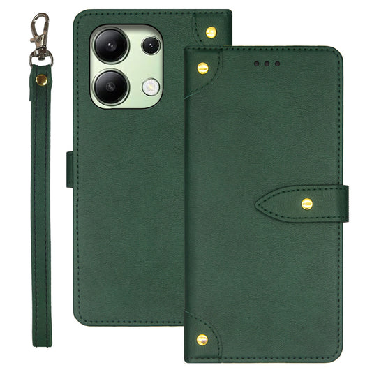 IDEWEI For Xiaomi Redmi Note 13 4G Leather Case Card Holder Stand Phone Cover - Green