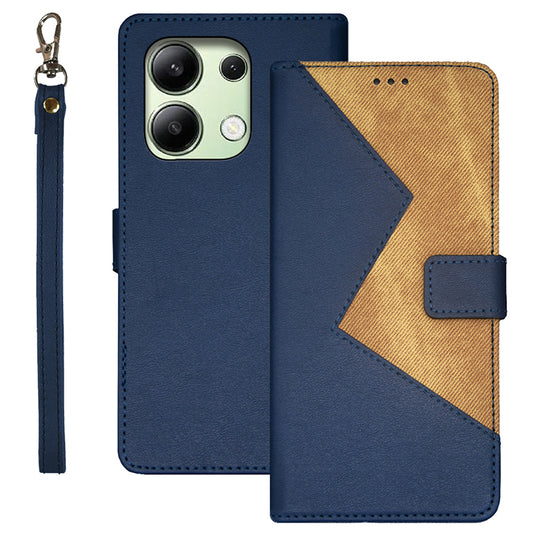 IDEWEI For Xiaomi Redmi Note 13 4G Case Card Slots TPU+PU Leather Phone Cover - Blue