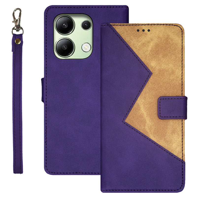 IDEWEI For Xiaomi Redmi Note 13 4G Case Card Slots TPU+PU Leather Phone Cover - Purple