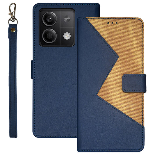 IDEWEI For Xiaomi Redmi Note 13 5G Case Drop-resistant Leather Phone Stand Cover - Blue