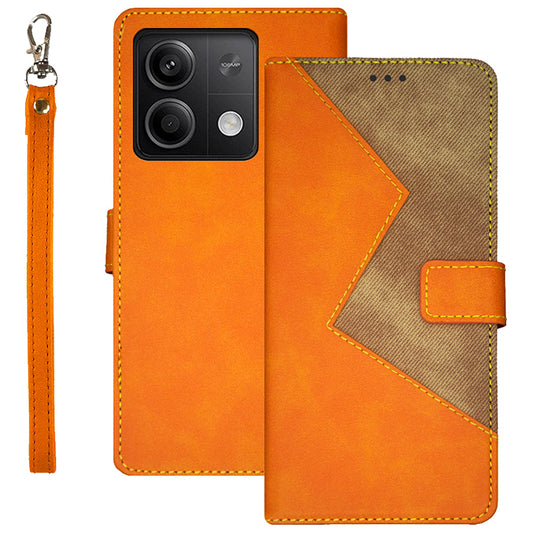 IDEWEI For Xiaomi Redmi Note 13 5G Case Drop-resistant Leather Phone Stand Cover - Yellow