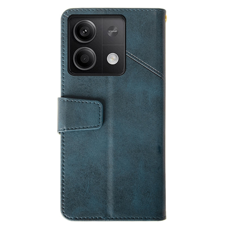 IDEWEI For Xiaomi Redmi Note 13 5G Cell Phone Case Calf Texture Leather Card Slots Cover - Blue