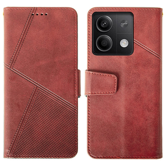 IDEWEI For Xiaomi Redmi Note 13 5G Cell Phone Case Calf Texture Leather Card Slots Cover - Red