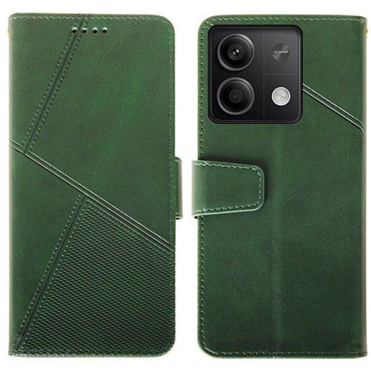 IDEWEI For Xiaomi Redmi Note 13 5G Cell Phone Case Calf Texture Leather Card Slots Cover - Green
