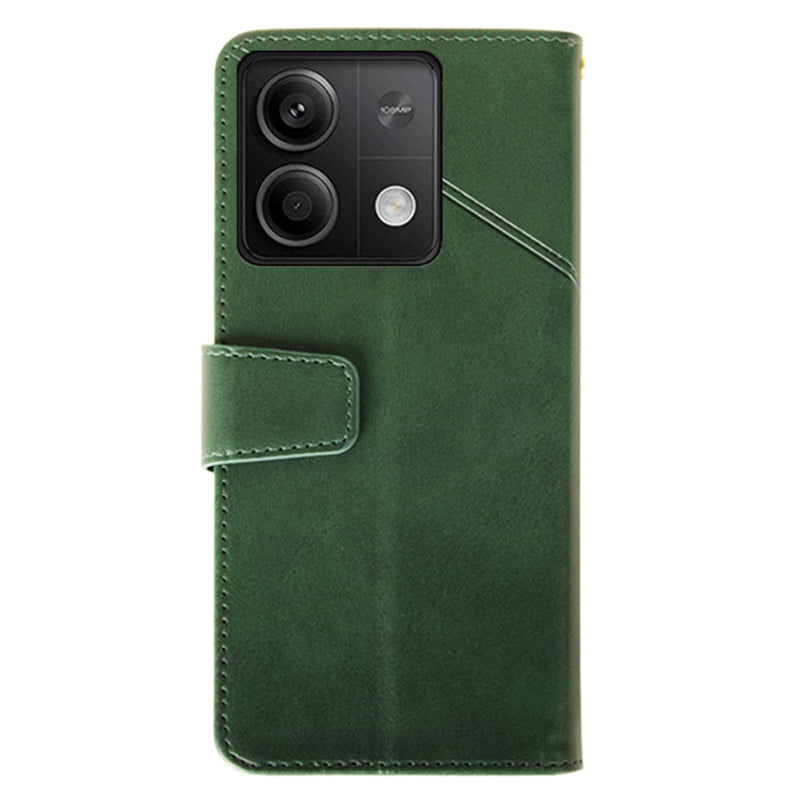 IDEWEI For Xiaomi Redmi Note 13 5G Cell Phone Case Calf Texture Leather Card Slots Cover - Green