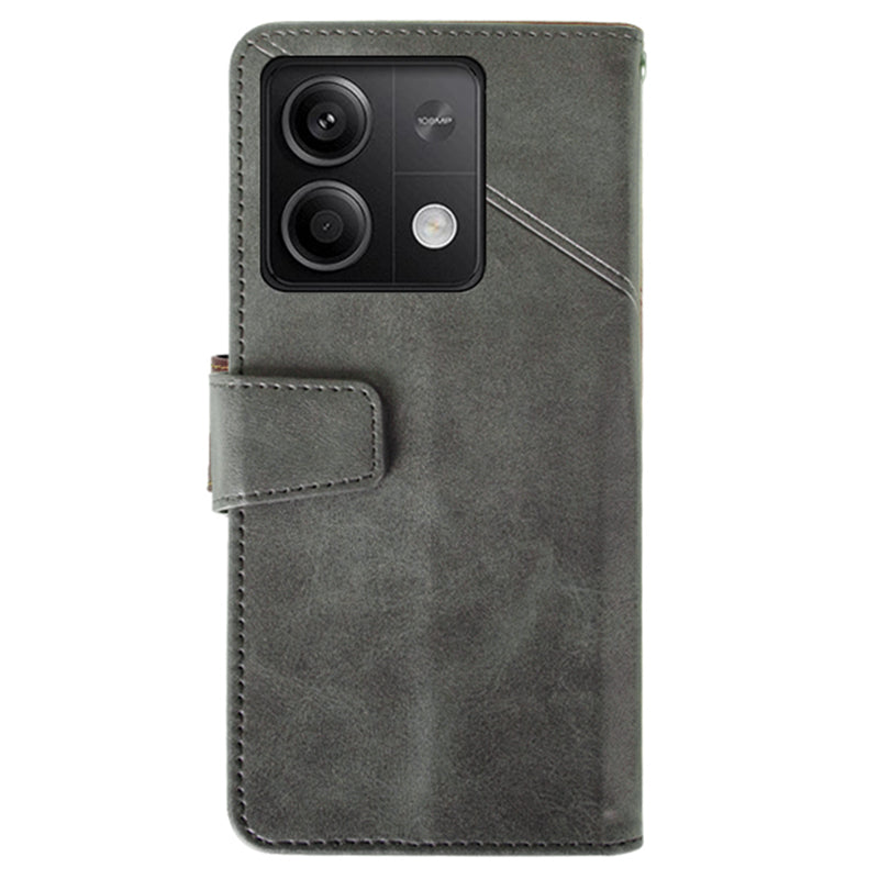 IDEWEI For Xiaomi Redmi Note 13 5G Cell Phone Case Calf Texture Leather Card Slots Cover - Black