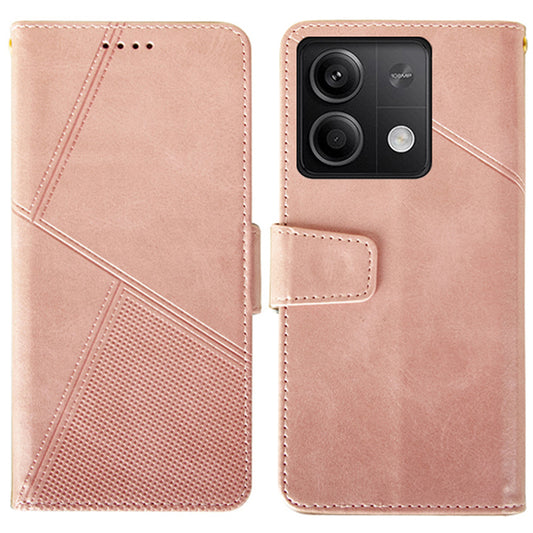 IDEWEI For Xiaomi Redmi Note 13 5G Cell Phone Case Calf Texture Leather Card Slots Cover - Pink