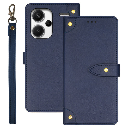 IDEWEI For Xiaomi Redmi Note 13 Pro+ 5G Magnetic Phone Case Leather Card Holders Stand Cover - Blue