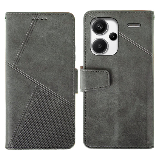 IDEWEI For Xiaomi Redmi Note 13 Pro+ 5G Case Leather Calf Texture Stand Anti-scratch Phone Cover - Black