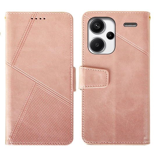 IDEWEI For Xiaomi Redmi Note 13 Pro+ 5G Case Leather Calf Texture Stand Anti-scratch Phone Cover - Pink