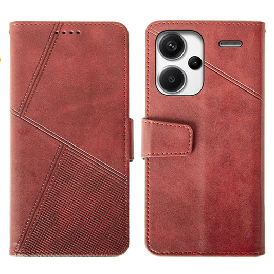 IDEWEI For Xiaomi Redmi Note 13 Pro+ 5G Case Leather Calf Texture Stand Anti-scratch Phone Cover - Red