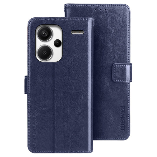 IDEWEI For Xiaomi Redmi Note 13 Pro+ 5G Case Crazy Horse Card Holder Phone Protector - Dark Blue