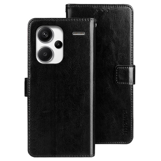 IDEWEI For Xiaomi Redmi Note 13 Pro+ 5G Case Crazy Horse Card Holder Phone Protector - Black