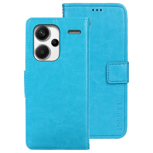 IDEWEI For Xiaomi Redmi Note 13 Pro+ 5G Case Crazy Horse Card Holder Phone Protector - Sky Blue