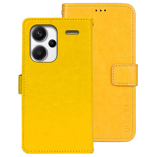 IDEWEI For Xiaomi Redmi Note 13 Pro+ 5G Case Crazy Horse Card Holder Phone Protector - Yellow