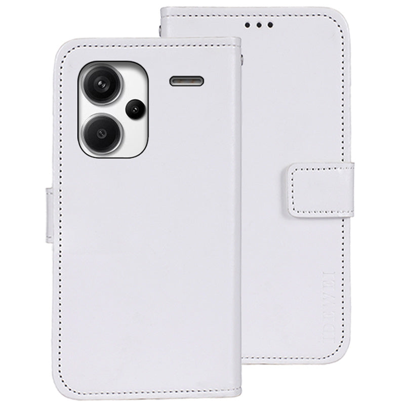 IDEWEI For Xiaomi Redmi Note 13 Pro+ 5G Case Crazy Horse Card Holder Phone Protector - White