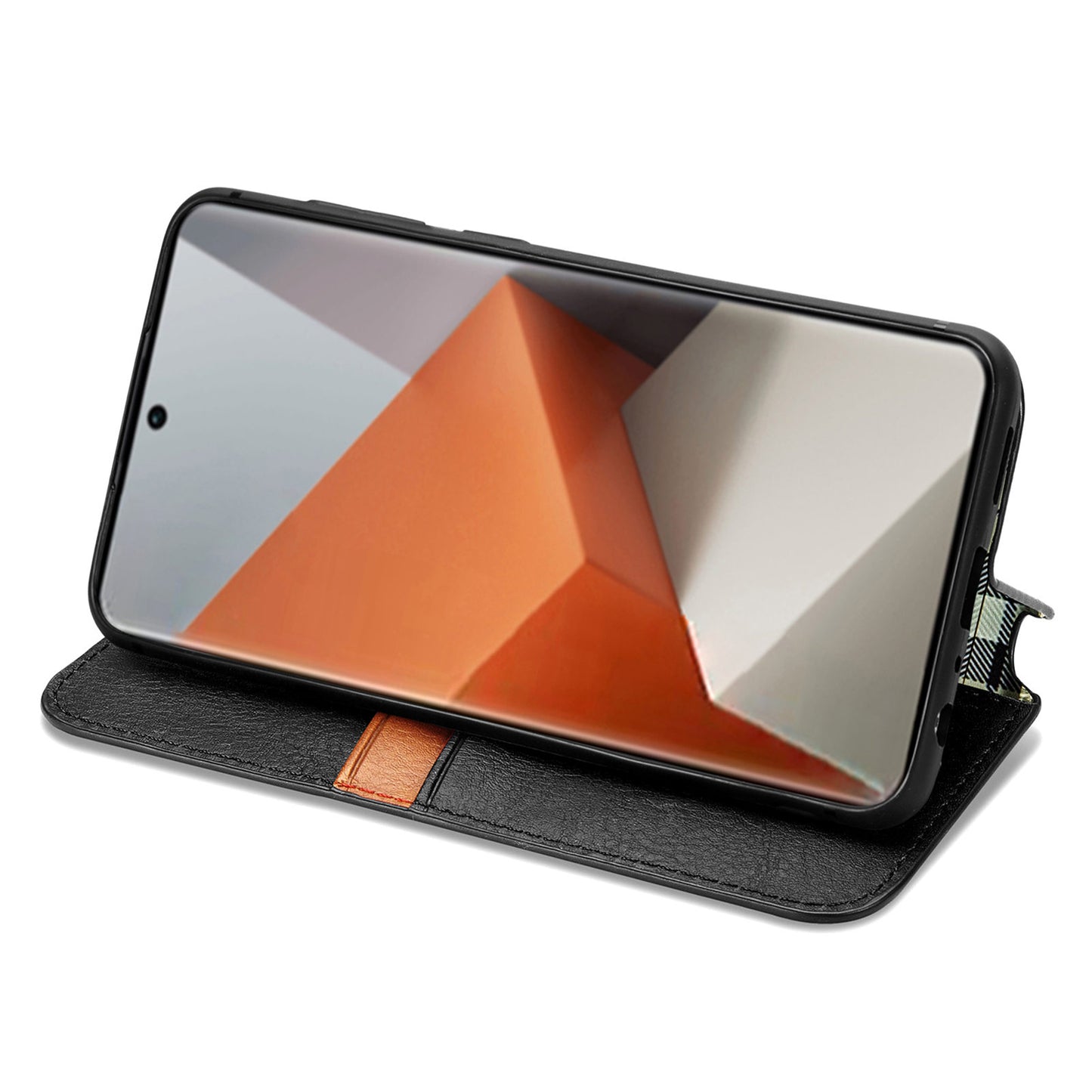 For Xiaomi Redmi Note 13 Pro+ 5G Cover Rhombus Imprinted Leather Phone Case - Black