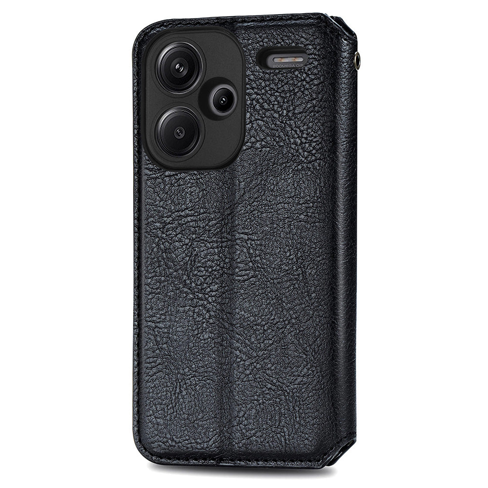 For Xiaomi Redmi Note 13 Pro+ 5G Cover Rhombus Imprinted Leather Phone Case - Black