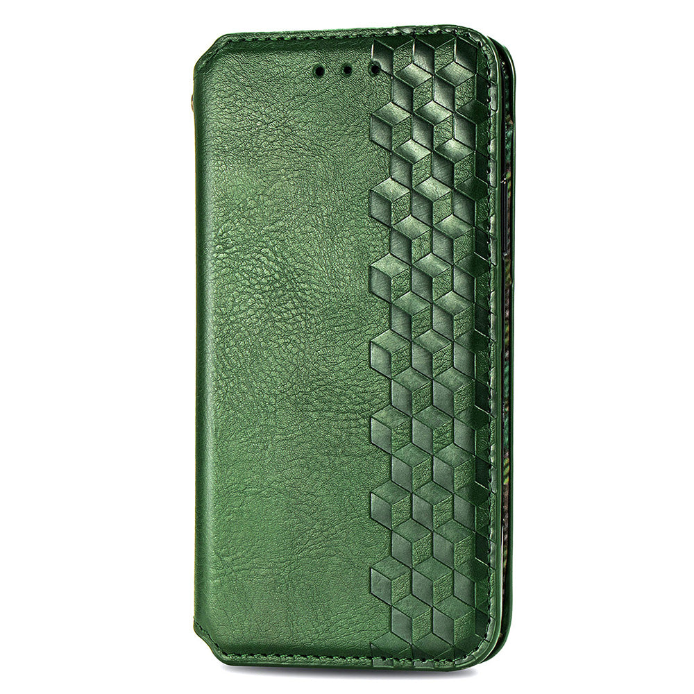 For Xiaomi Redmi Note 13 Pro+ 5G Cover Rhombus Imprinted Leather Phone Case - Green