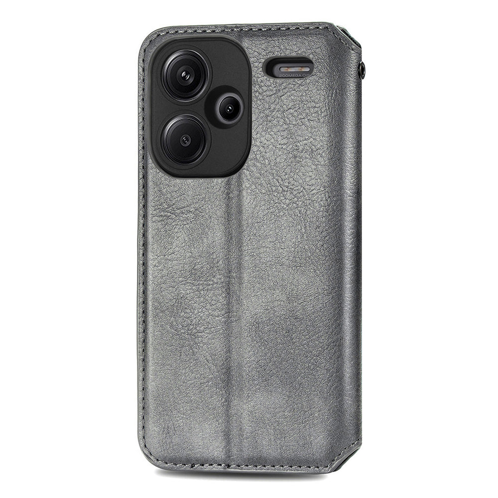 For Xiaomi Redmi Note 13 Pro+ 5G Cover Rhombus Imprinted Leather Phone Case - Grey