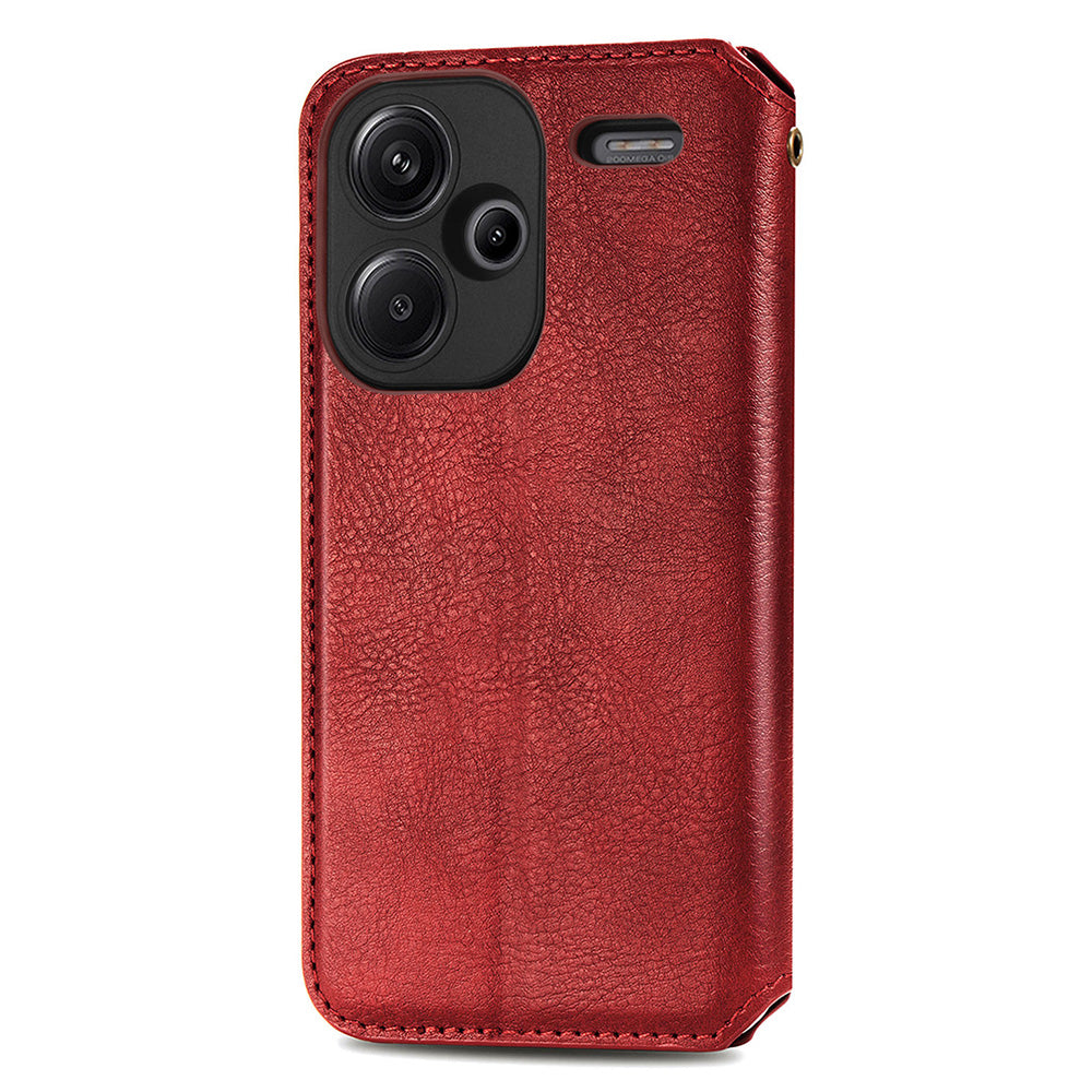 For Xiaomi Redmi Note 13 Pro+ 5G Cover Rhombus Imprinted Leather Phone Case - Red