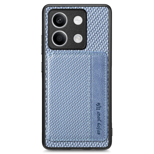 For Xiaomi Redmi Note 13 5G Case Carbon Fiber Texture PU Leather Coated PC+TPU Phone Shell - Blue