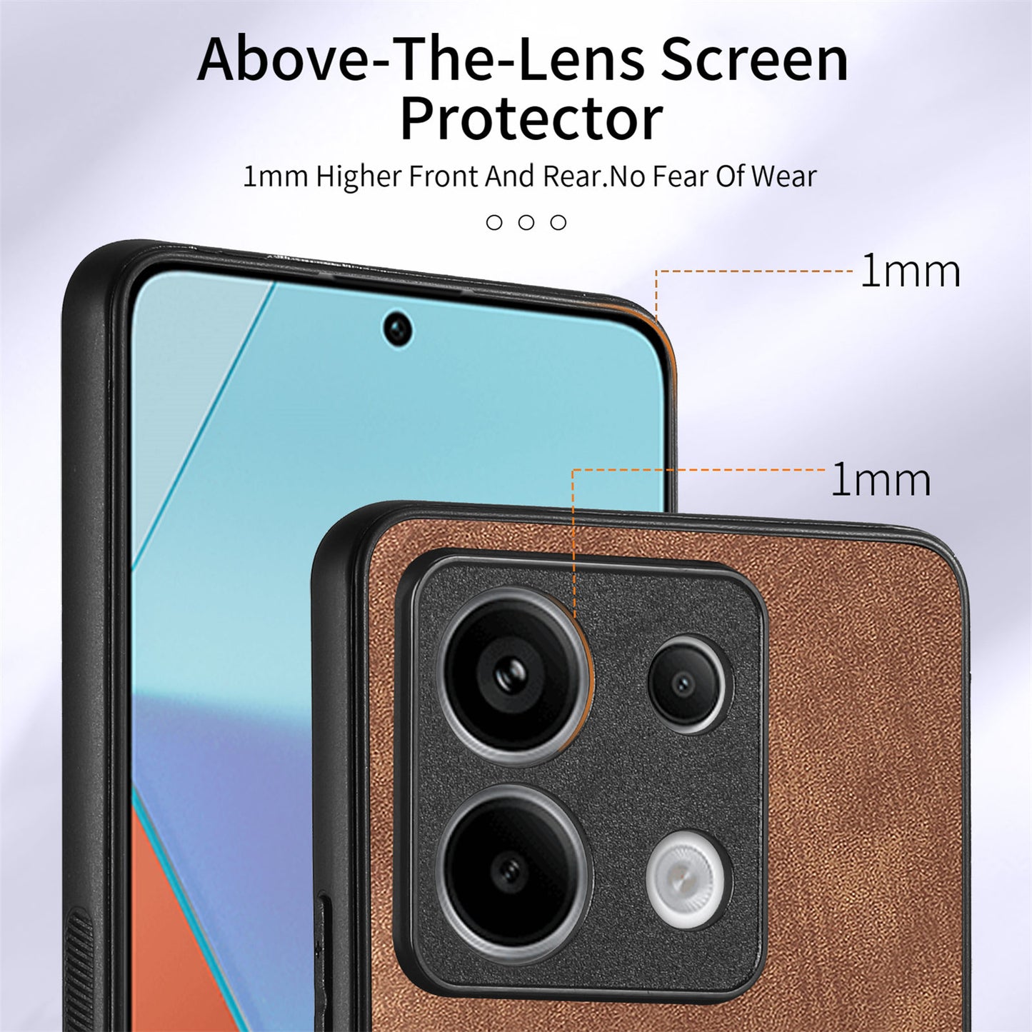 D2 For Xiaomi Redmi Note 13 Pro 5G / Poco X6 5G Phone Case with Ring Kickstand Anit-Fall Cover - Brown
