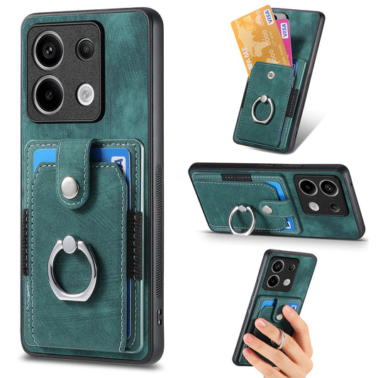 D2 For Xiaomi Redmi Note 13 Pro 5G / Poco X6 5G Phone Case with Ring Kickstand Anit-Fall Cover - Green