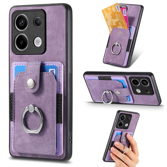 D2 For Xiaomi Redmi Note 13 Pro 5G / Poco X6 5G Phone Case with Ring Kickstand Anit-Fall Cover - Purple