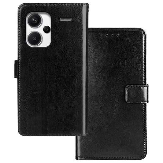 IDEWEI For Xiaomi Redmi Note 13 Pro+ 5G Case TPU+PU Leather Stand Phone Protector - Black