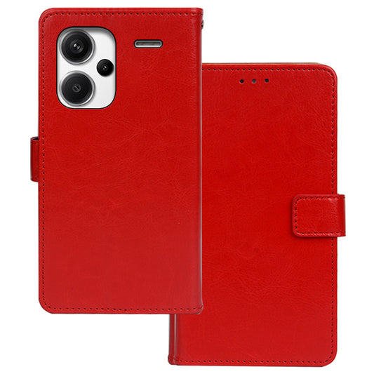 IDEWEI For Xiaomi Redmi Note 13 Pro+ 5G Case TPU+PU Leather Stand Phone Protector - Red