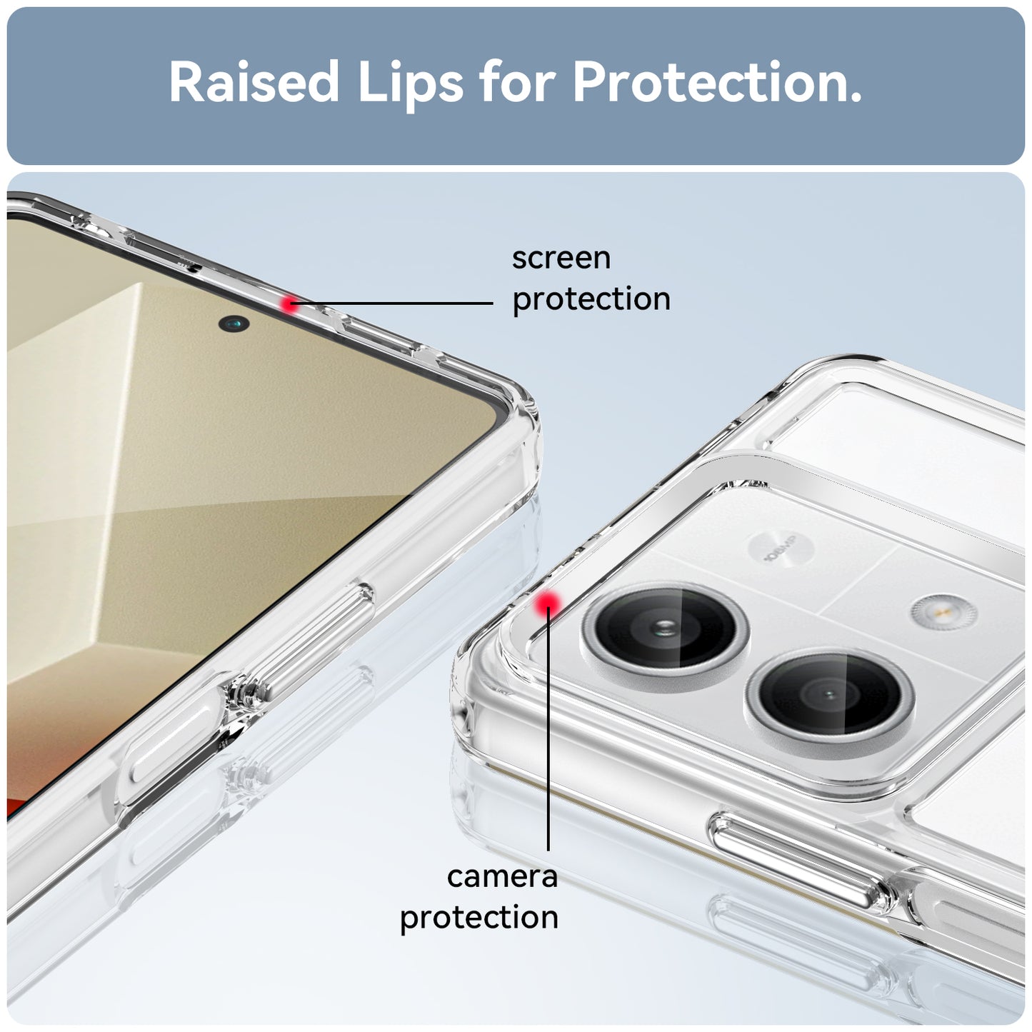 For Xiaomi Redmi Note 13 5G Case Candy Series Clear TPU Cell Phone Cover - Transparent
