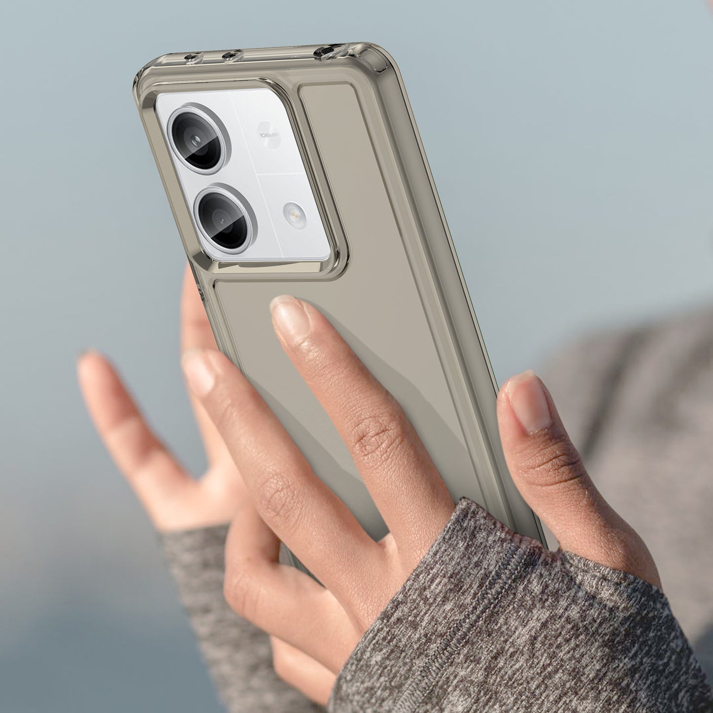 For Xiaomi Redmi Note 13 5G Case Candy Series Clear TPU Cell Phone Cover - Transparent Grey