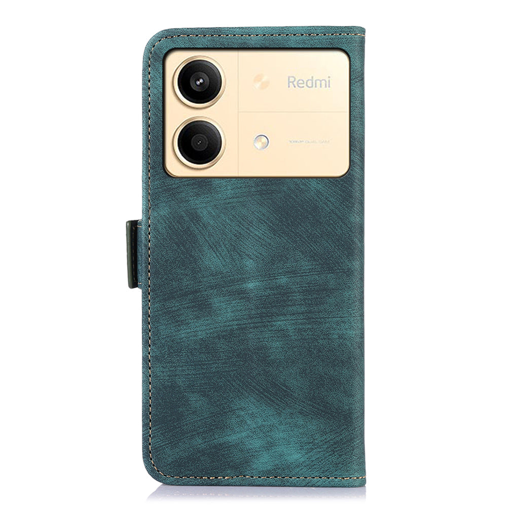 ABEEL For Xiaomi Redmi Note 13R Pro 5G Cell Phone Case Side Magnetic Clasp PU Leather Cover - Green