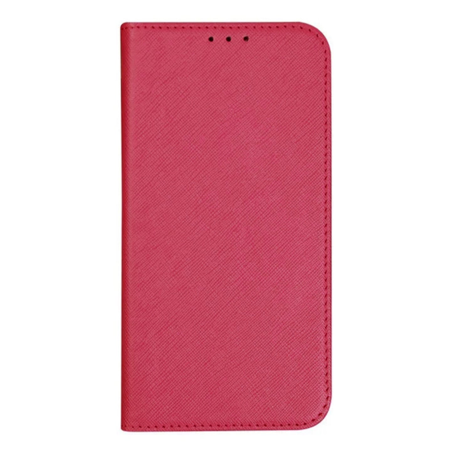 For Xiaomi Redmi Note 13 5G Case Cross Texture PU Leather Stand Magnetic Closing Phone Cover - Pink