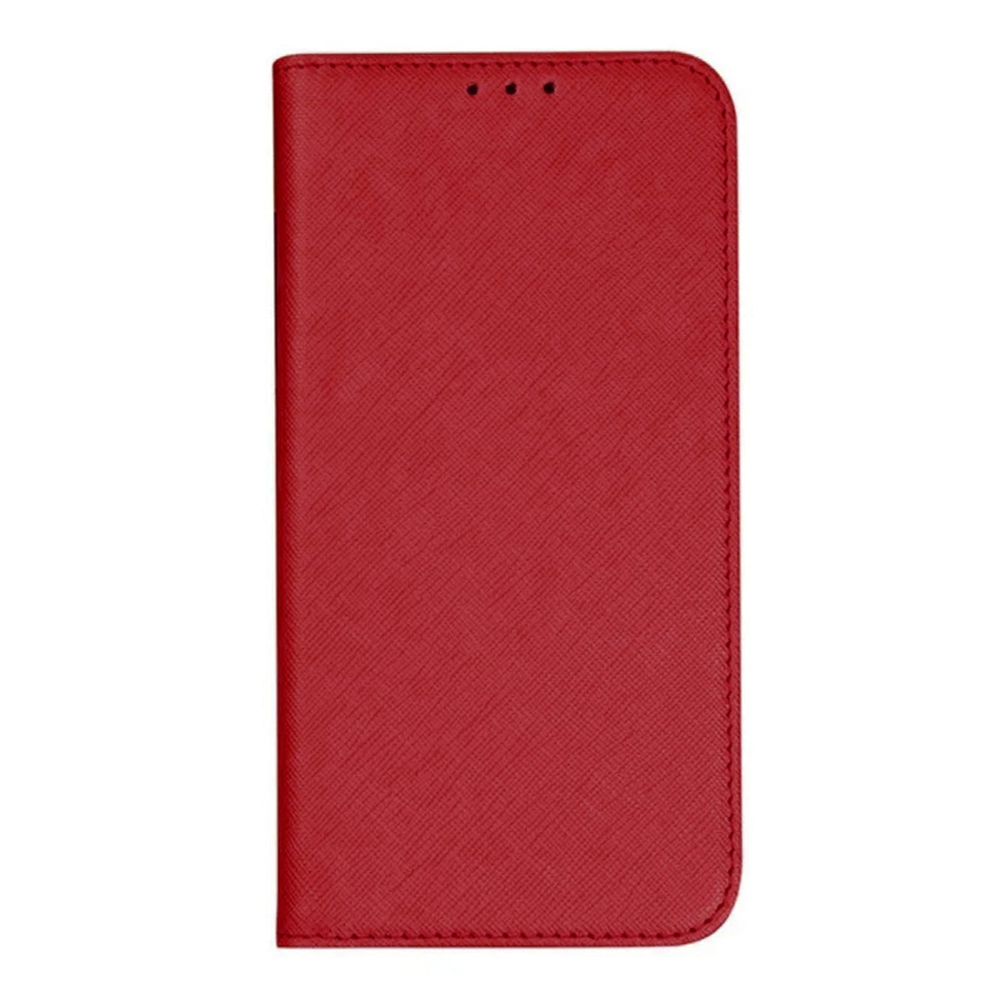 For Xiaomi Redmi Note 13 5G Case Cross Texture PU Leather Stand Magnetic Closing Phone Cover - Red
