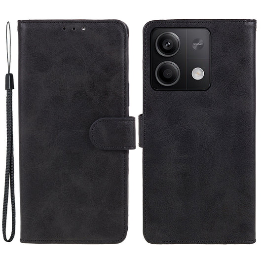 For Xiaomi Redmi Note 13 5G Shockproof Phone Case Magnetic PU Leather Wallet Stand Phone Shell - Black