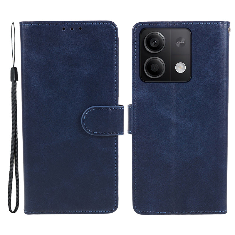 For Xiaomi Redmi Note 13 5G Shockproof Phone Case Magnetic PU Leather Wallet Stand Phone Shell - Blue