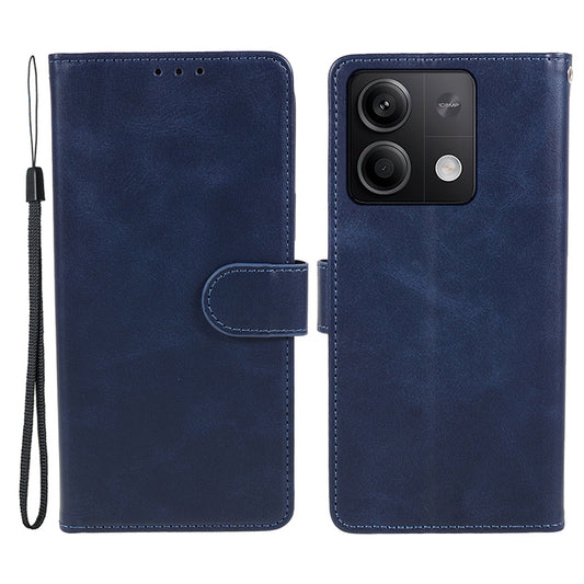 For Xiaomi Redmi Note 13 5G Shockproof Phone Case Magnetic PU Leather Wallet Stand Phone Shell - Blue