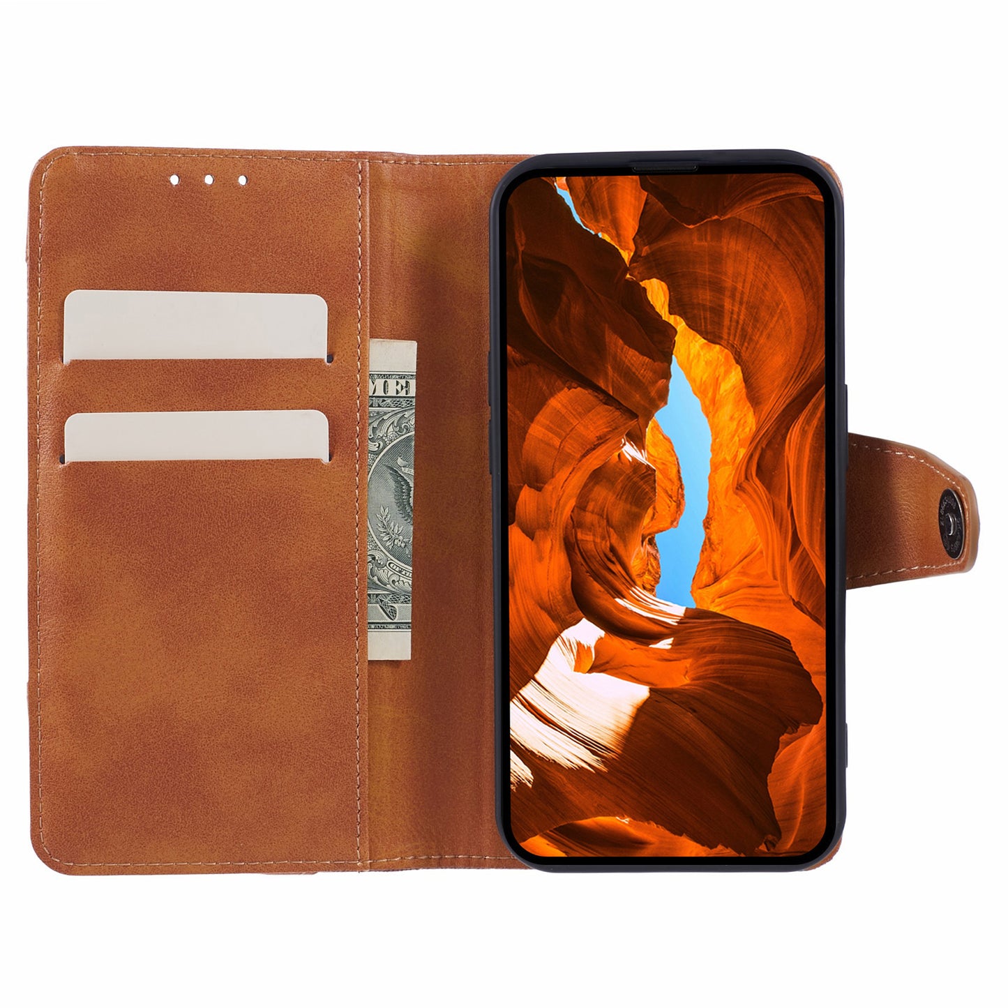 For Xiaomi Redmi Note 13 5G Cell Phone Case Crazy Horse Texture Full Protection Shell - Brown